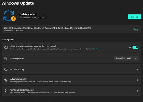 How to fix Install error - 0x800f0983 in windows update - Microsoft Q&A