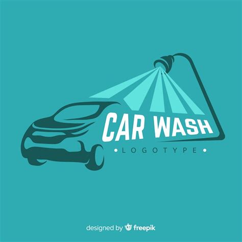 Flat blue car wash logo | Premium Vector