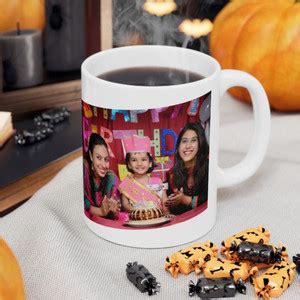 TezzPrint Photo White Coffee/Tea Cup (Happy Birthday) 350ml Ceramic ...
