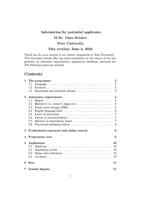 Trier university application req - Information for potential applicants ...