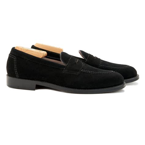 Alden Penny Loafer in Black Kid Suede with Flex Welt Leather Sole – WJ ...