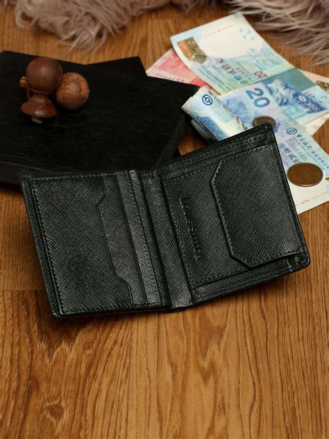 Buy Seaweed Green Italian Saffiano Leather RFID Wallet - Louis Stitch
