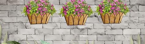 GARDEN KING- 14 Inch Square Hanging Basket with Metal Chain & Coco ...