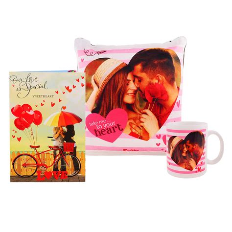 Buy Archies Valentine Love Gifts Ceramic Love Quotation Mug & Cushion+ ...