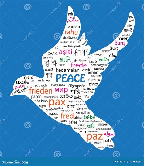 Peace in Many Languages for High Quality Print Stock Vector ...