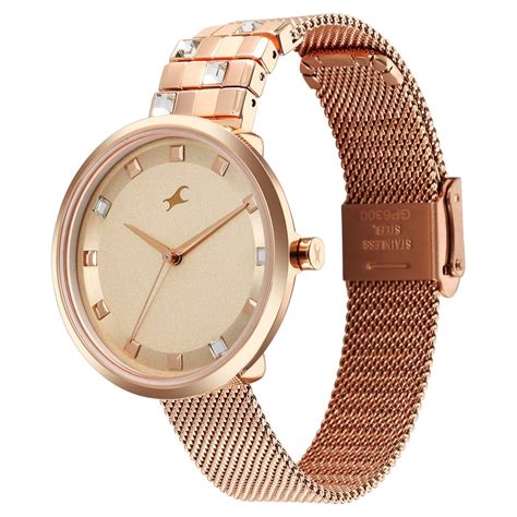 Buy Online Fastrack Fleek Quartz Analog Pink Dial Stainless Steel Strap ...