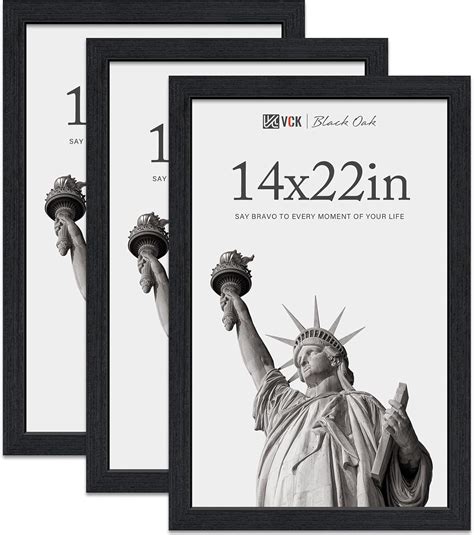 Amazon.com - VCK 14x22 Frame for Poster & Picture - Black Oak 3 Pack ...