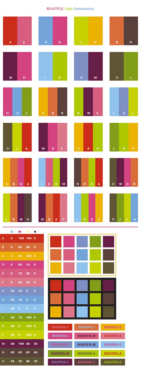 beautiful color schemes for print, CMYK color values ...