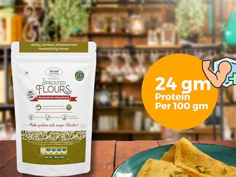 NIHKAN Sprouted Moong flour (Green Mung Bean Atta) - 200g | Gluten Free ...