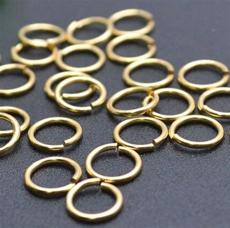 100 Gold Filled Jump Rings, 4mm, 5mm, 22 Gauge Jump Rings, Gold Open Jump Ring, Locking Jump ...