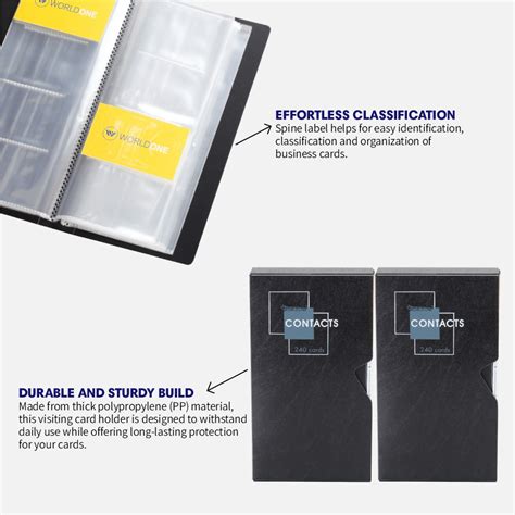Worldone 240 Visiting Card Holder with Protective Case and Classificat ...