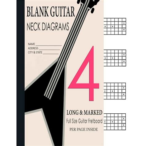 Buy Blank Guitar Neck Diagram Notebook: Guitar Inlay Fret Markers Dot ...
