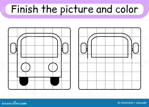 Complete the Picture Bus. Copy the Picture and Color. Finish the Image ...