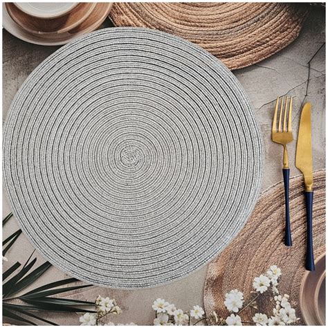 Buy TABLEMATS/PLACEMATS - JUTE SILVER DINNER (SET OF 6) Online at Rs ...