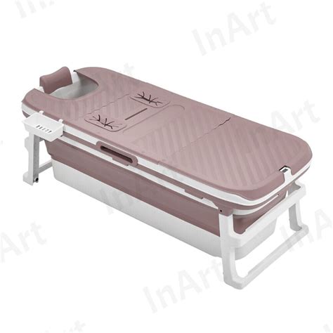 InArt Modern Freestanding Foldable Bathtub with Drain Hose and Cover ...