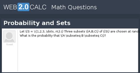 View question - Probability and Sets