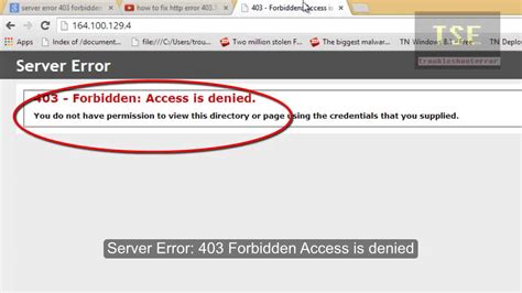 Server Error 403 - Forbidden: Access is Denied - YouTube