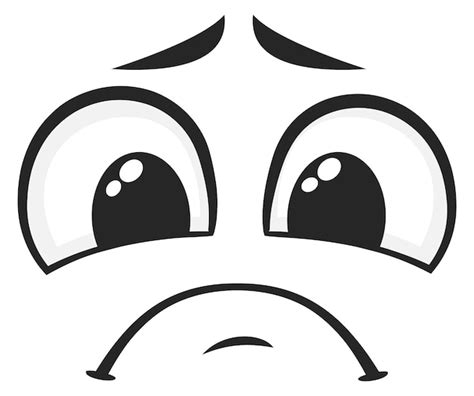 Droevige gezichtsuitdrukking Ongelukkige emoji Cartoon emotie | Premium ...