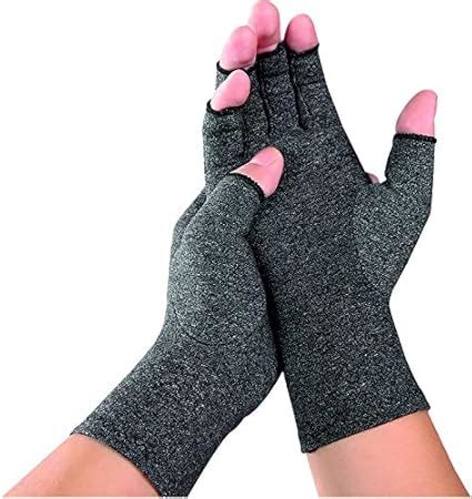 Copper Compression Unisex Open Finger Hand Gloves Arthritis Swelling ...