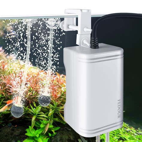 FEDOUR Mini Aquairum Air Pump, 2 Outlets 48GPH Fish Tank Hang on Oxygen ...