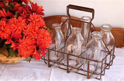 Vintage Large 6 Bottle Dairy Carrier & 6 Milk by DukeCreekStudios ...