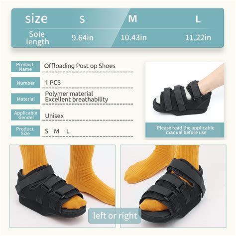 Adjustable Post Op Recovery Shoe for Foot Off-Loading - Medical Walking Support for Surgery ...