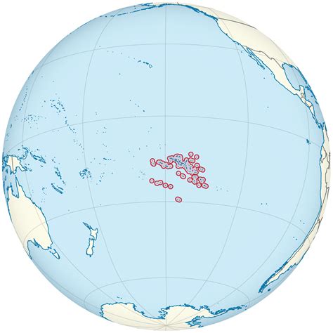 Location of the French Polynesia in the World Map