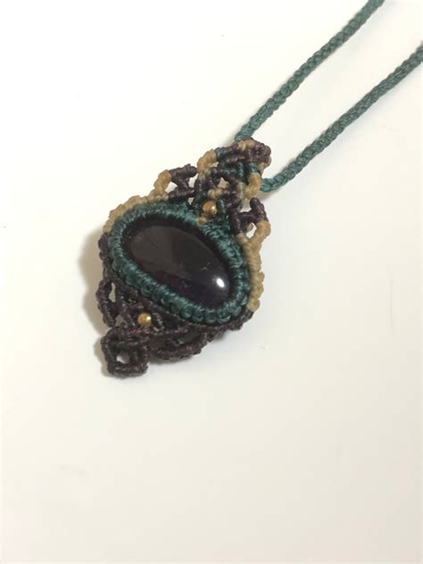 amethyst ネックレス | マクラメアクセサリー天然石 人気のマクラメネックレスオーダー マクラメブレスレット通販｜daruma_cooking