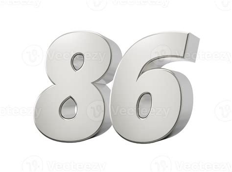 Numeral 86, eighty six, 3d illustration 36270758 PNG