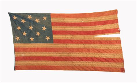 Lot - Antique American Thirteen-Star Flag, 19th Century, Machine Woven