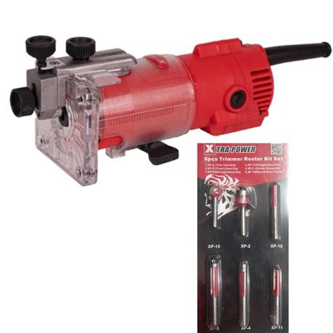 XTRA POWER WOOD TRIMMER WITH 6 PCS TRIMMER BIT SET (XPT444) : Amazon.in ...