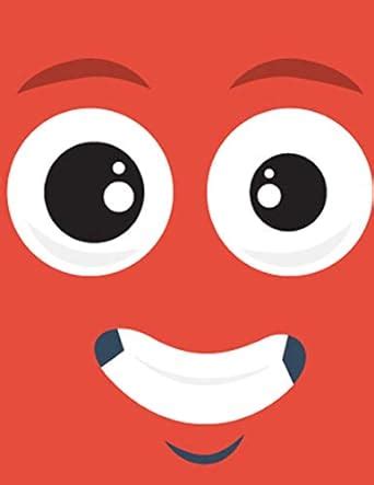 Buy Emoji Face Notebook: Red Smile Square Face Journal Lined Ruled Page ...