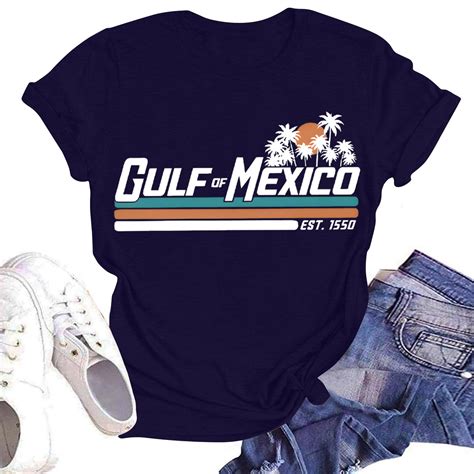 HAJWOH Gulf Of Mexico Shirt Vintage Mens Gulf Of Mexico Tshirt Short ...