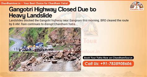 Gangotri Highway Closed Due to Heavy Landslide
