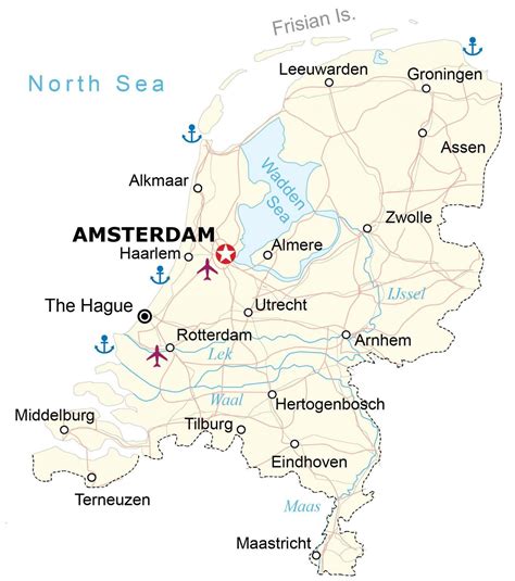 Map of Netherlands - Cities and Roads - GIS Geography