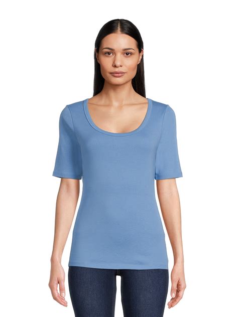 Time And Tru Women's Elbow Sleeve T-Shirt - Walmart.com