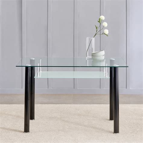 Buy Helios Frank Tempered Glass Top 4-Seater Dining Table - Black from ...