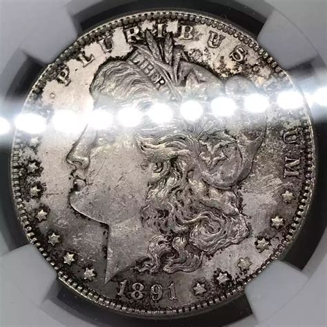 1891 Morgan Silver Dollar NGC AU-58 TOP 100 VAM-2 DDO DOUBLED EAR - Old ...