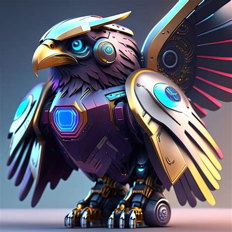 Robot bird with exoskeleton and armor generative ai | Premium AI ...