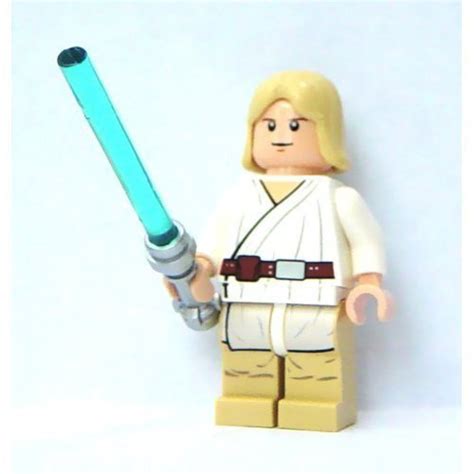 Lego Luke Skywalker Tatooine W White Pupils And Lightsaber Star ...