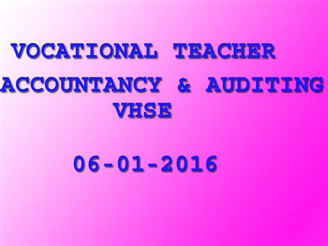 VOCATIONAL TEACHER(ACCOUNTANCY & AUDITING),VHSE SOLVED PAPER 2016 ...