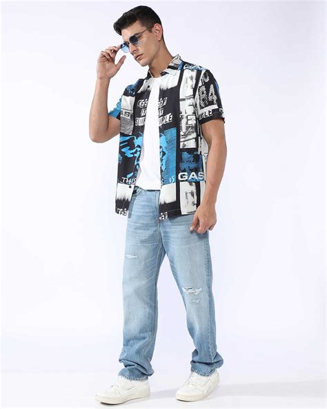 90s Dad Relaxed Fit Mid Rise Mid Distress Heavy Wash Light Blue Jeans