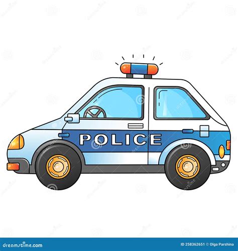 Cartoon Police Car. Image of Transport or Vehicle for Children Stock ...