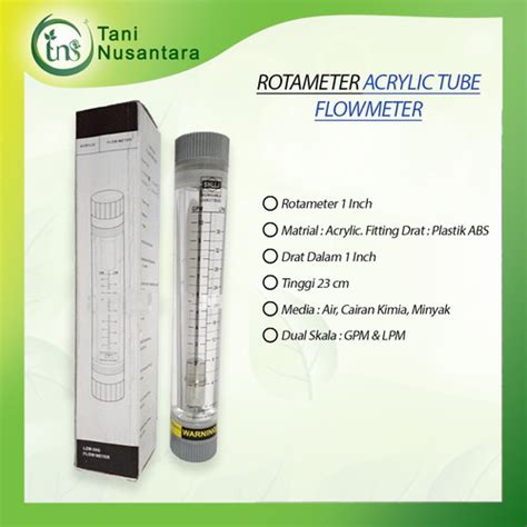 Jual ROTAMETER 1 INCH LIQUID FLOW METER ACRYLIC TUBE WATER - Kab ...