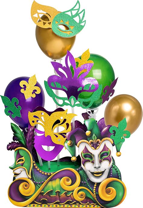 Amazon.com: Cheerland Gold Green Purple Mardi Gras Table Centerpiece ...