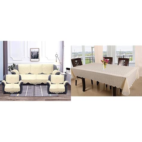 Kuber Industries Cotton 5 Seater Sofa Cover Set|6Pcs Arms Cover ...