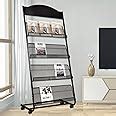 Kenpiko Floor-Standing Magazine Rack, 4-Layer Brochure Display Stand ...