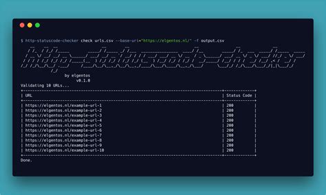 HTTP Status Checker 的图像结果