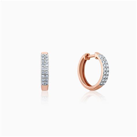 Rose Gold Huggies Lab Grown Diamond Earrings – Heer by GIVA