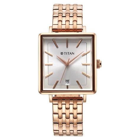 Buy Online Titan Minimalists Quartz Analog with Date Silver Dial Rose ...